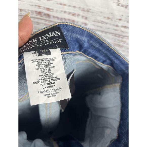Frank Lyman Jeans Women's Small Floral High Rise Skinny Stretch Blue 237107U - Picture 5 of 10